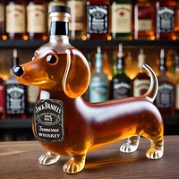 High borosilicate glass dachshund-shaped whisky bottle, glass-sealed soaking wine jar for home use