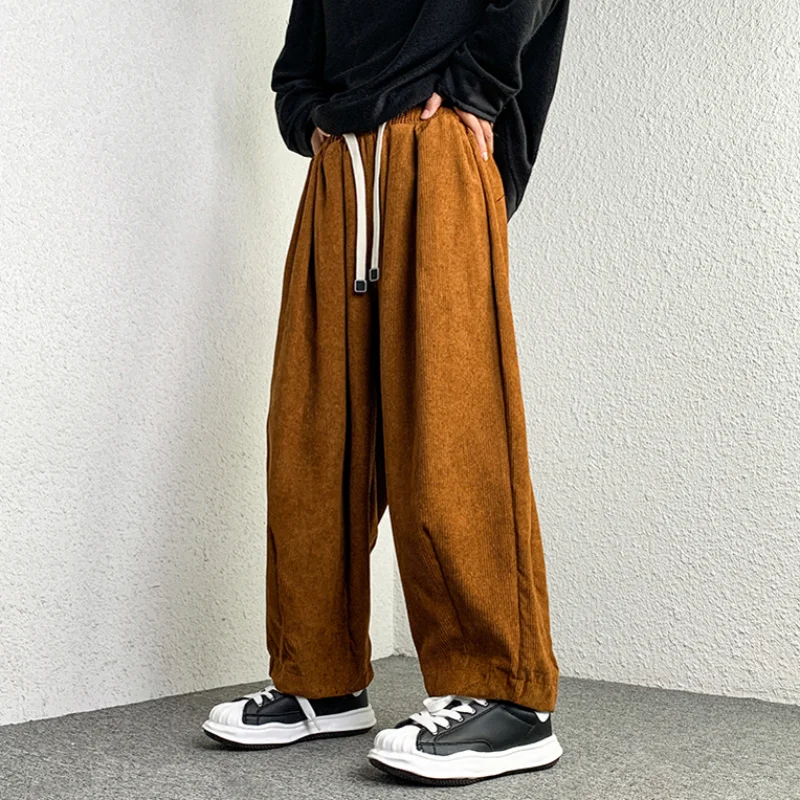 

Autumn Winter Men's Trousers Harajuku Solid Male Harem Pants Corduroy Oversize Loose Fashion Men Women Jogger Pants Streetwear