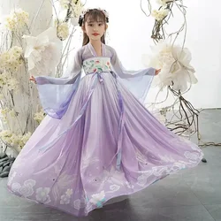 Summer Perform Girls Dresses Tang Children Outfit Vestido Party Dress Coat Chinese Set Girl Costume Kids Clothes Baby Hanfu Suit