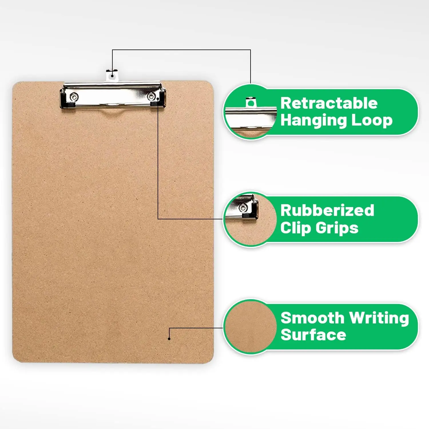 5 Pack A5/A4 Letter Size Clipboards with Low Profile Clip - Wood Clipboards Bulk Heavy Duty Clipboard, Back to School