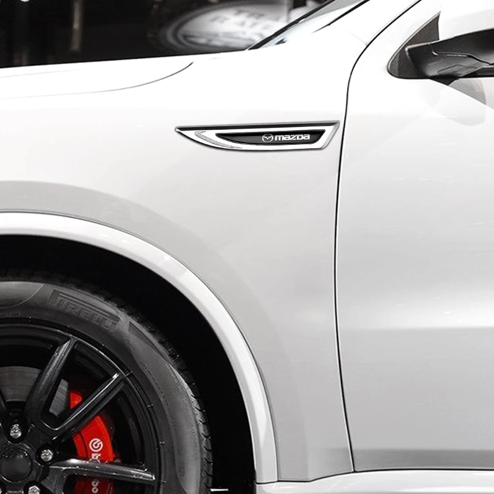 2pcs Car Styling Side Fender Body Emblem Stickers Knife Badges Decoration For Mazda3 Axela 6 Atenza CX-5 2 CX-30 MX5 CX30 series