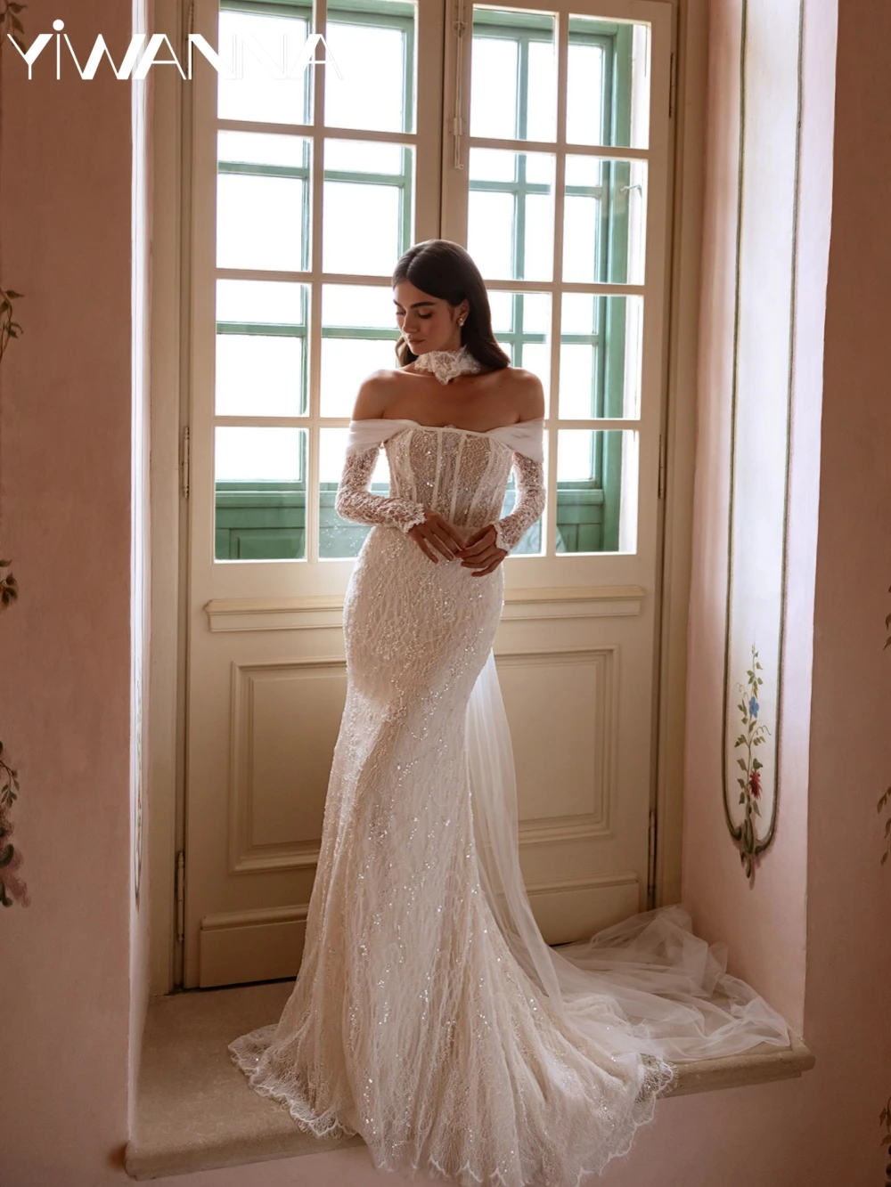 

Detachable Sleeve Embroidery Lace Wedding Dress Dreamy Strapless Mermaid Long Bridal Gown New Customized Dresses For Bride