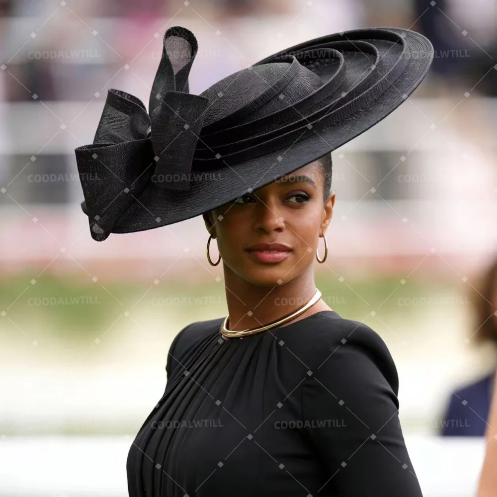 Big Fascinator Hat Royal Ascot Bow Headpiece Femme for Kentucky Derby Women Clip Hair Accessory Ladies Party Tea Millinery Caps