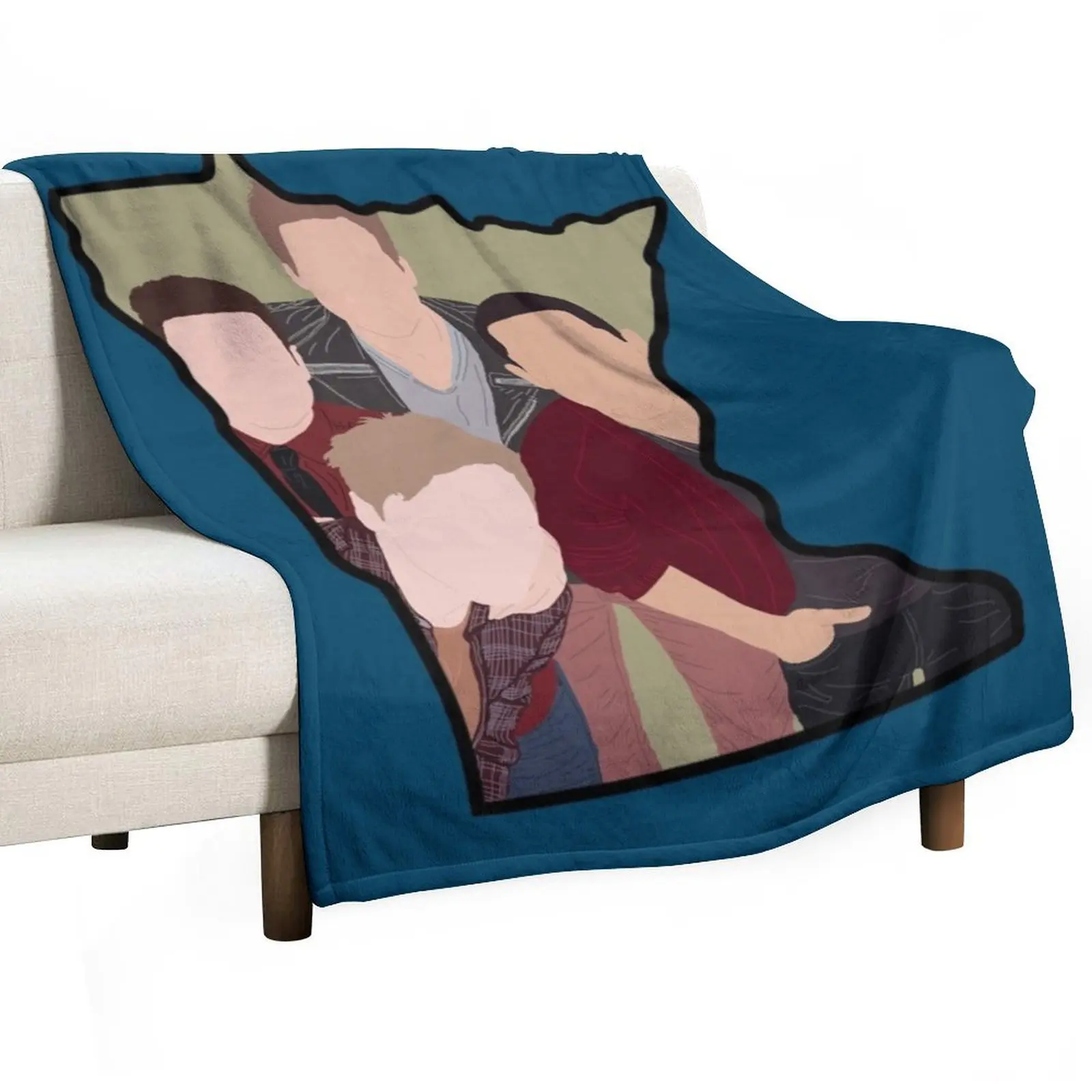 

Big Time Rush (Minnesota outline) Throw Blanket Beach cosplay anime Blankets