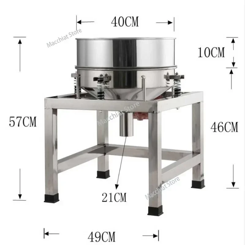 40cm Food Sieve Machine Electric Screen,Electric Shock Sieve Electrostatic Spraying Powder Screening Machine Vibrating Screen