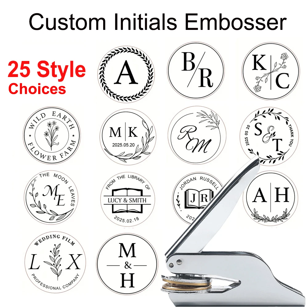 

Custom Initials Embosser Embosser Wedding Personalized Custom From The Library Of Book Stamp, Library Invitation Embosser