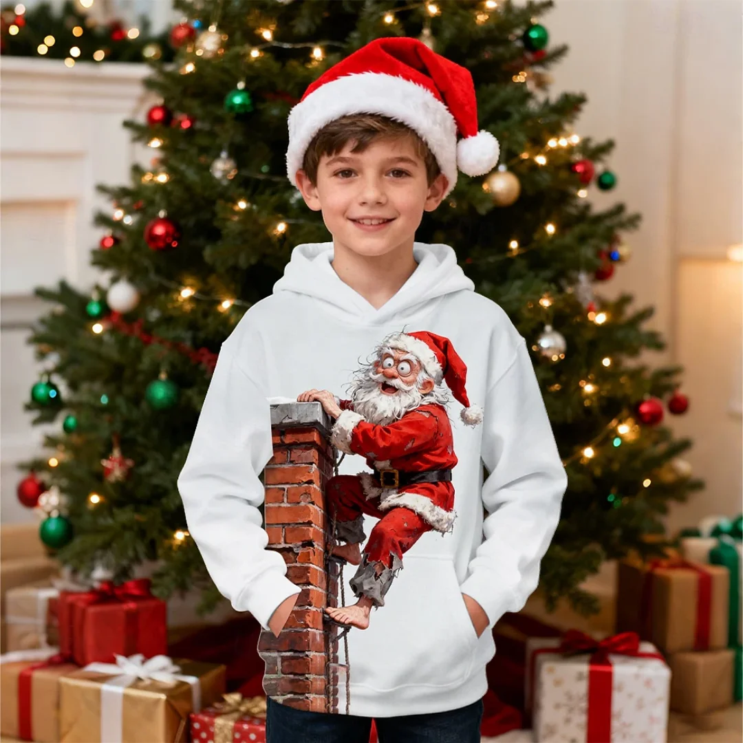 

Детские толстовки 2024, рождественские толстовки с героями мультфильмов, модная одежда с 3D принтом Санта-Клауса, детская одежда, толстовки для мальчиков и девочек