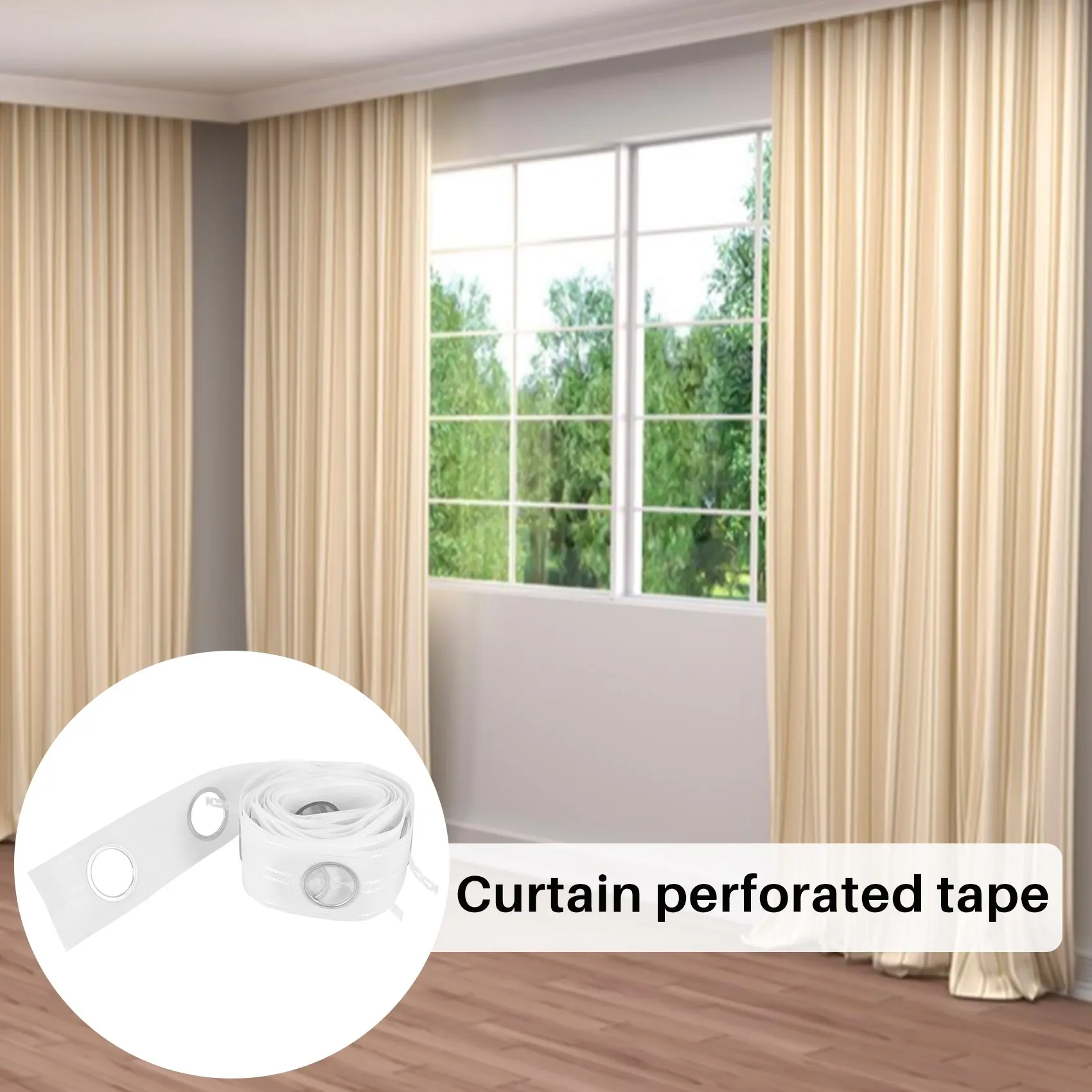 5M Eyelet Curtain Tape 40 Rings Accessories Sewing Silver Curtains Blinds New