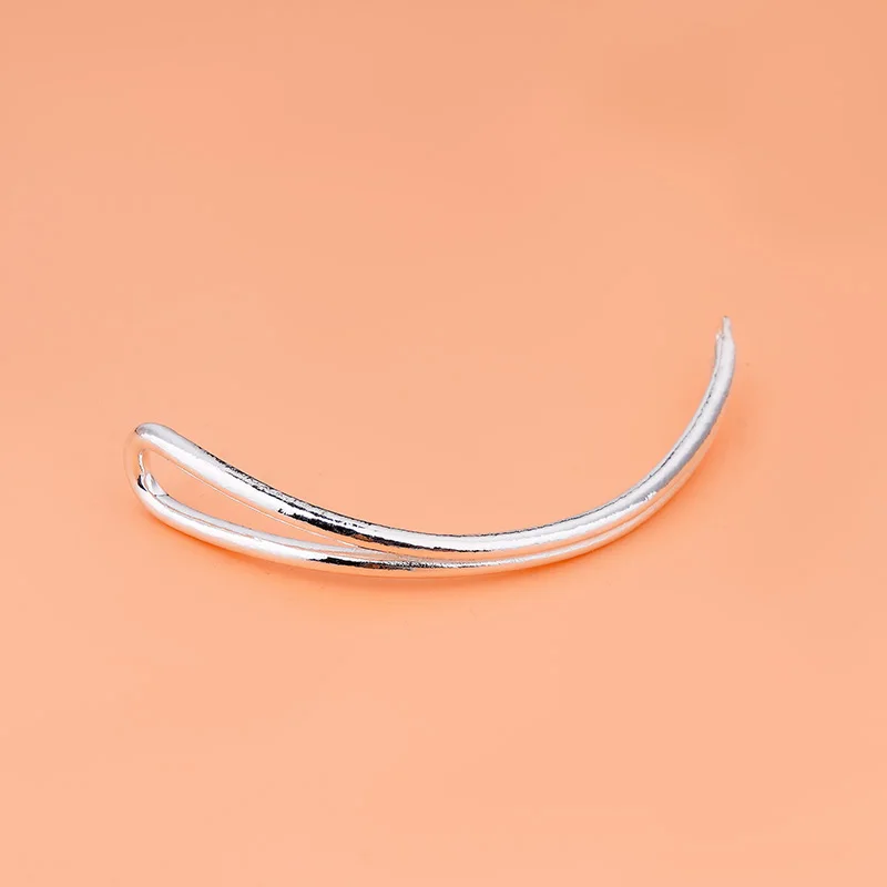 925 Sterling silver double thread solid half bracelet Bend pipe handmade DIY beaded material bracelet jewelry accessories