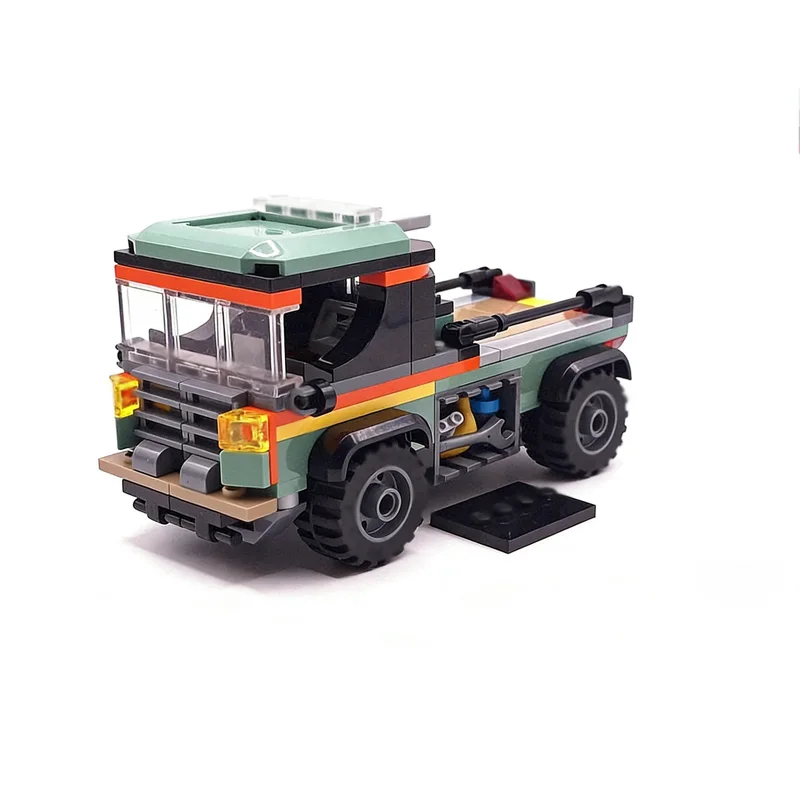 City Car Model MOC Building Bricks Light-Duty Utility Pickup Truck Modular Technology Children Holiday Gifts Assemble Toys Suit