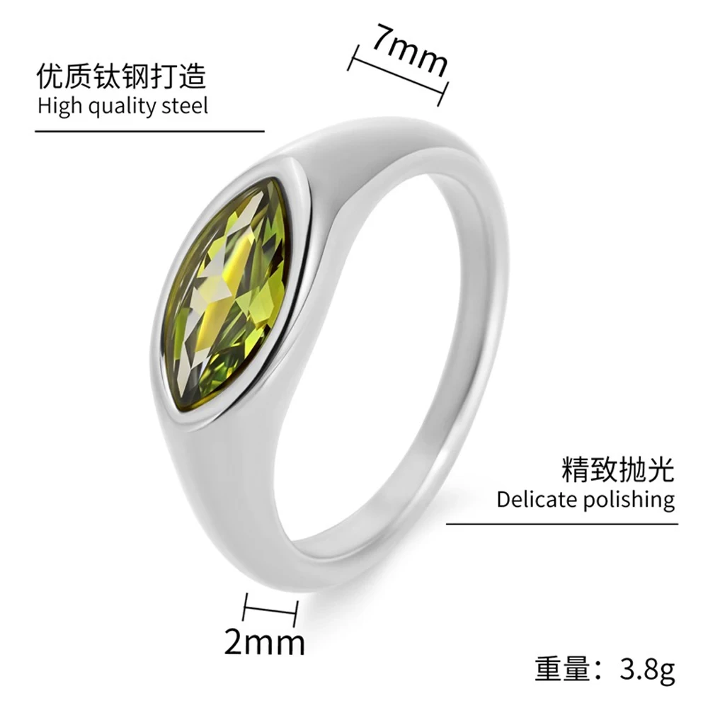Eleganter 18K Vergoldeter Edelstahlring für Damen Kubisches Zirkonia Minimalistischer Modeschmuck Geschenk für Sie – Detail 2