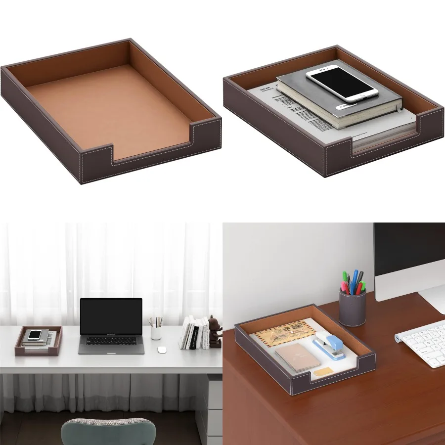 

Кожаный лоток для писем Thipoten, элегантный настольный органайзер для офисных принадлежностей, почтовая бумага, файл, журнал, идеальная организация офиса fo