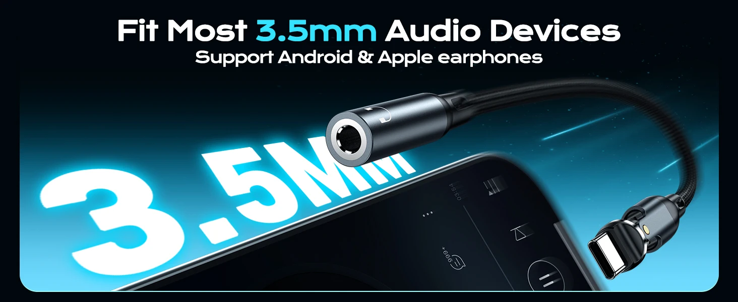 AUFU USB Typ C 3,5-mm-Klinkenadapter USB C zu 3,5-mm-Kopfhörer-AUX-Audiokabel für iPhone 17 Samsung Huawei Xiaomi Realme – Detail 3