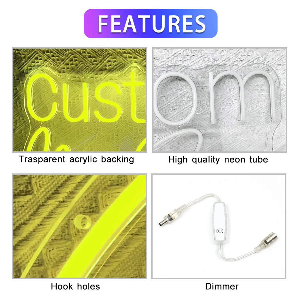 Colorful RGB Personalized Neon Sign Name Custom Neon Sign Children's Cool Bedroom Decorations Wedding Decoration Bar Led Lights