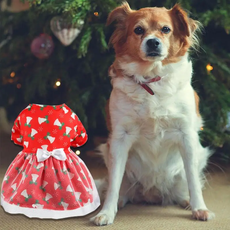 Dog Christmas Dress Merry Christmas Dog Dress For Small Dogs Mesh Skirt Soft And Breathable Fluffy Thin And Skin-Friendly For