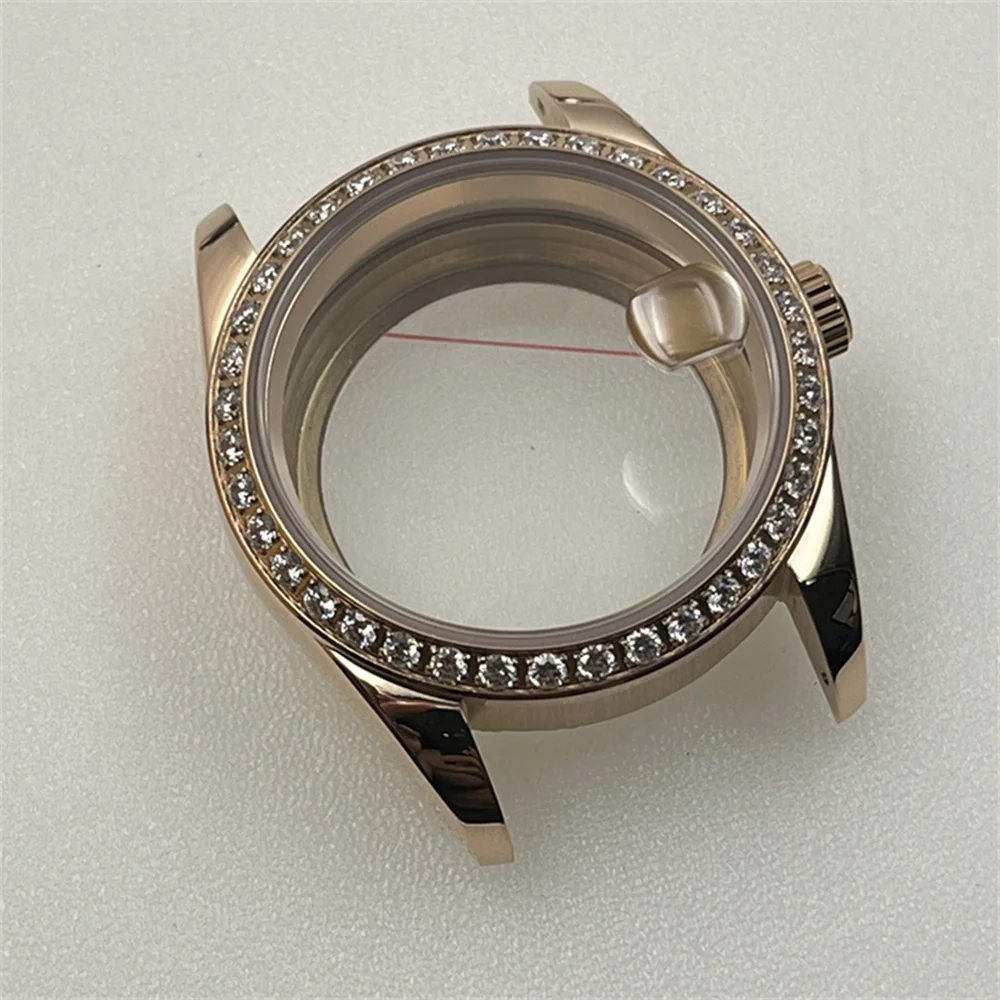 36mm Case Diamond Encrusted Watch Case for NH35A NH36 4R35A 4R36A Movement