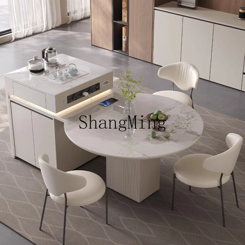 

SM Premium Medium Fold Variable Round Household Integrated Cream Wind Square Round Dual-purpose Table Retractable Folding Island