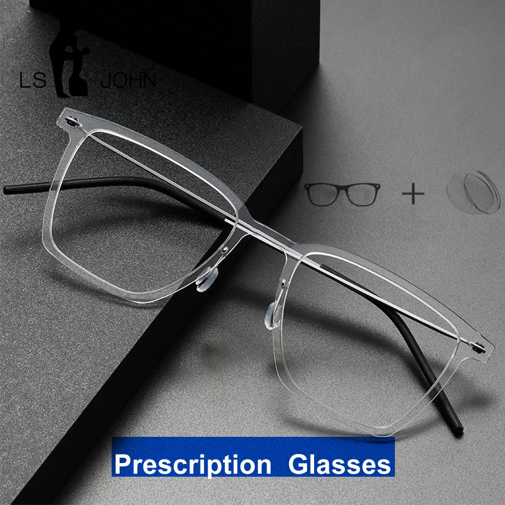 

Titanium Reading Glasses Women Customized Square Ultralight Myopia Prescription Eyewear Men Screwless Nylon Eyeglasses Frame