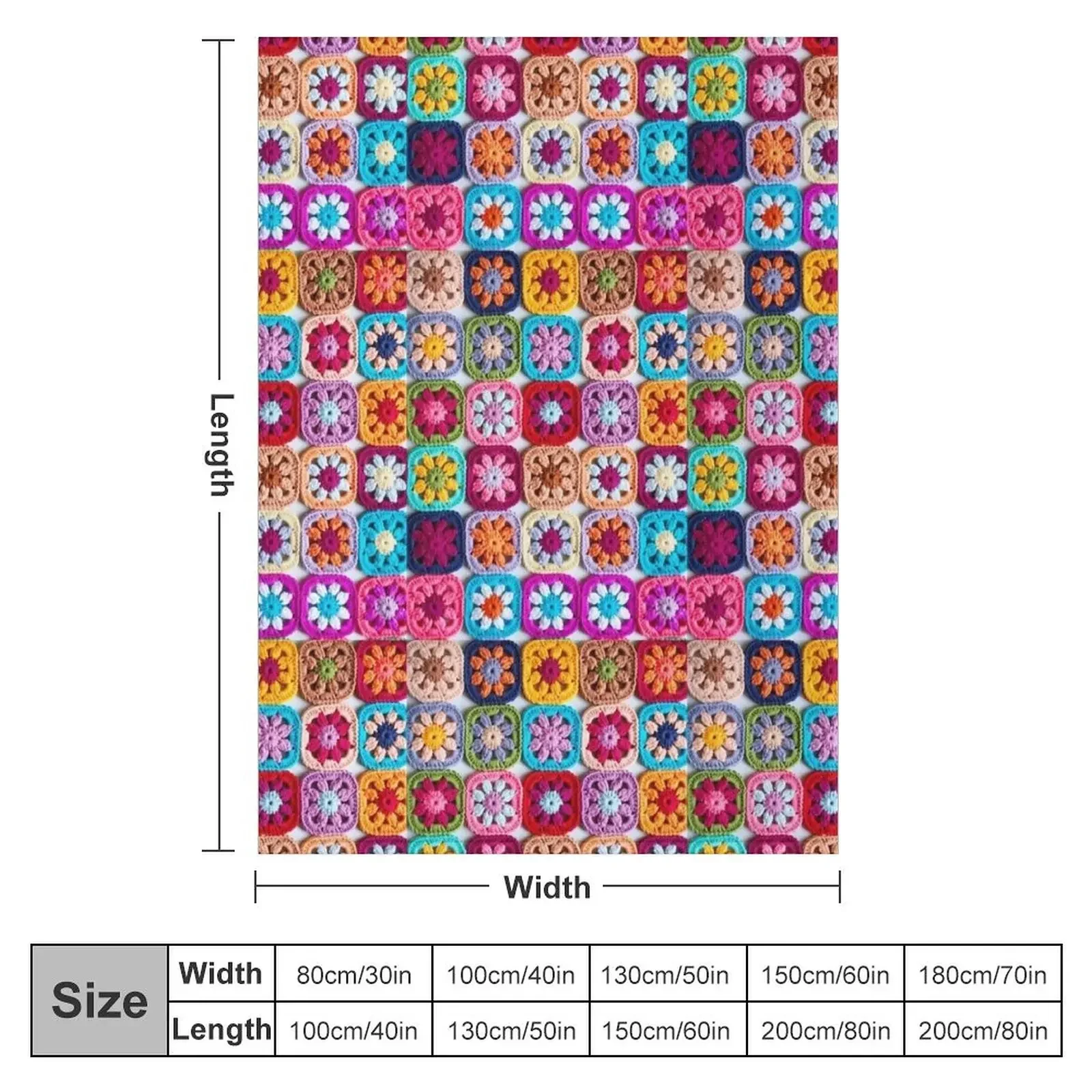 knitted background granny square Throw Blanket Nap funny gift Decorative Sofas Thins Blankets