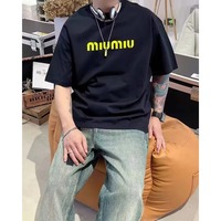 2025 Men's Brand Summer Graphic Printed T-shirt Woman Short Sleeved Luxury Tees Niu Niu Clothing Loose Pure Cotton Soft Tops