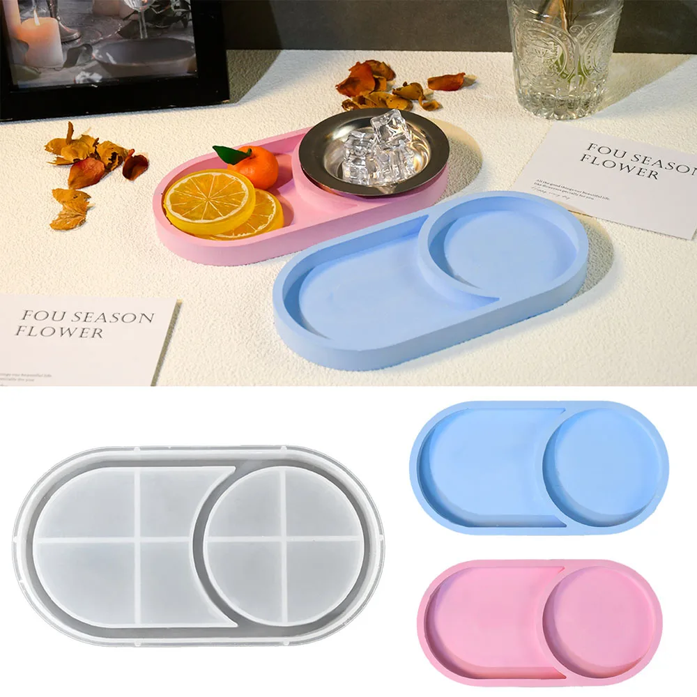 

Elliptical Circular Silicone Mold Gypsum Decoration, Handcrafted Gifts, Epoxy Resin Mold For Candy And Jewelry Storage Tray