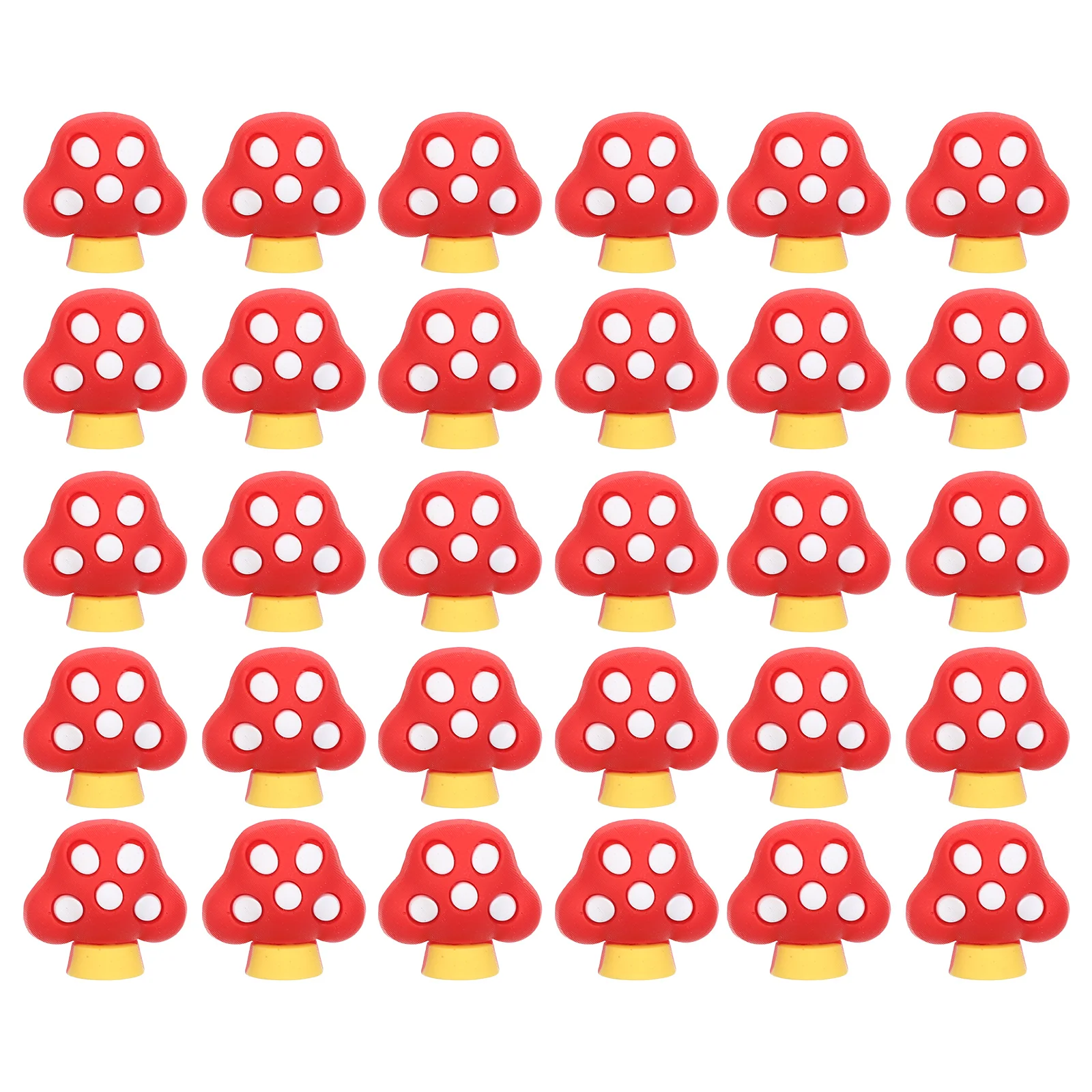 

30Pcs Cartoon Mushroom Pencil Clips Soft PVC Pencil Topper Decoration Pen Holder for School Rewards Clip-on Pen Decoration