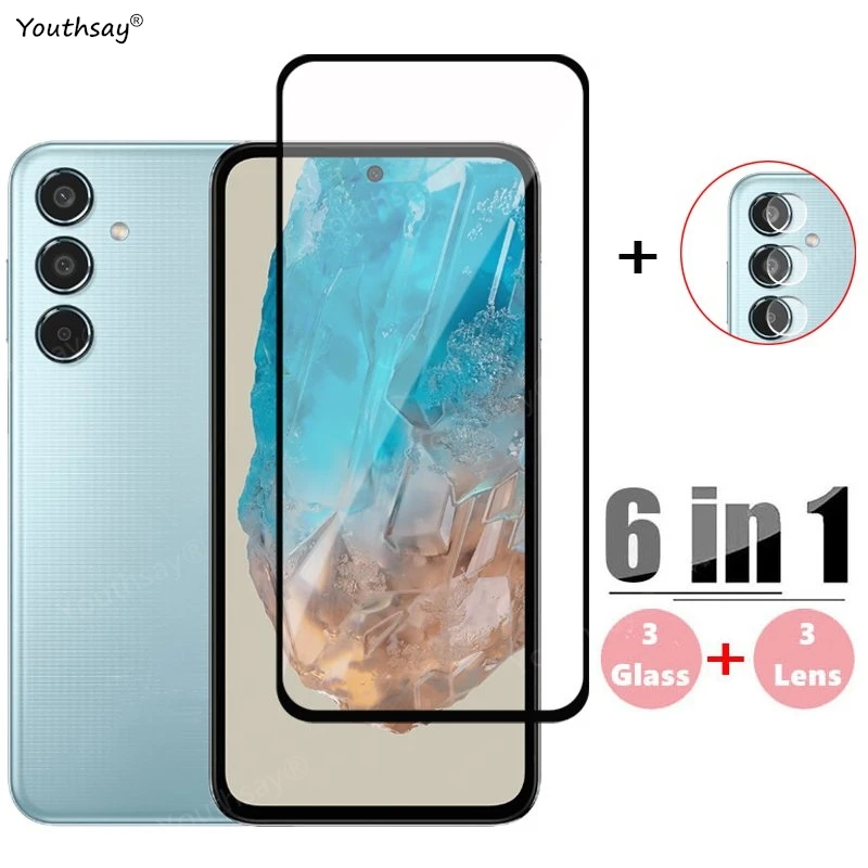 

Стекло с полным покрытием для Samsung Galaxy M35, закаленное стекло для Samsung Galaxy M35, протектор экрана, HD пленка для объектива телефона Samsung Galaxy M35