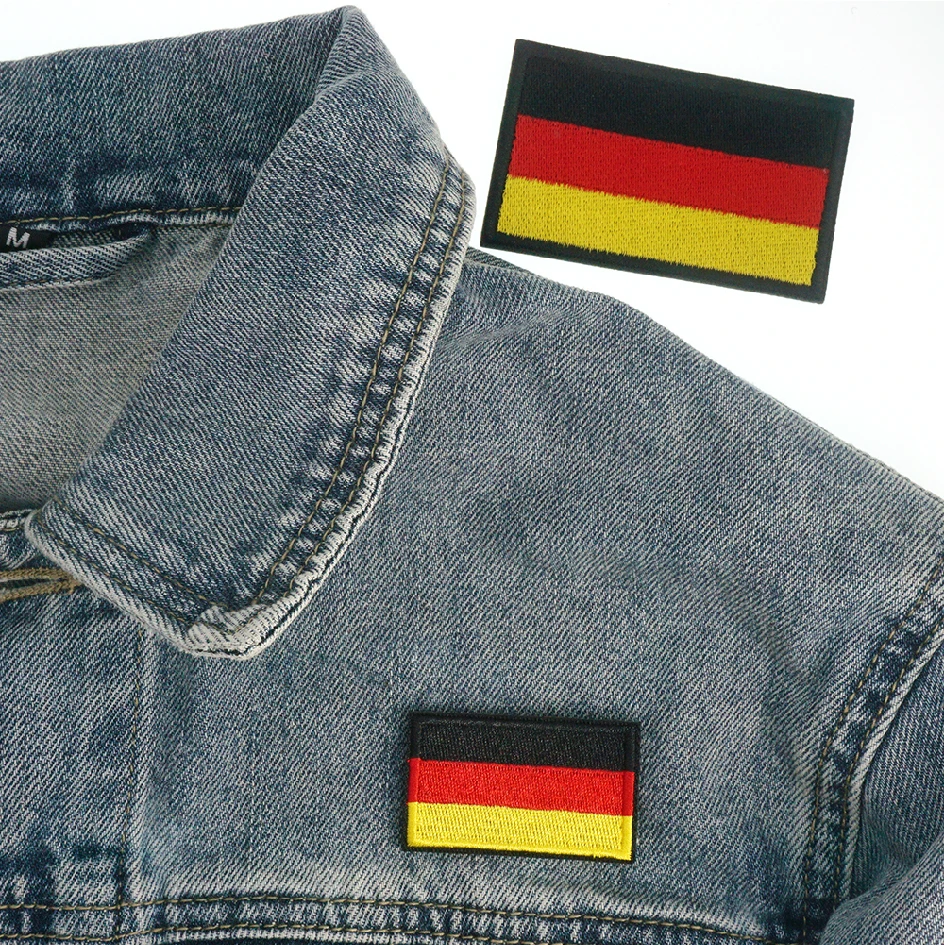 5PCS/1PC Deutsche Flagge Gestickter Aufnäher Deutschland Haken & Schleife Schulter Abzeichen Applikation Eisen Auf für Kleidung Zubehör – Detail 3