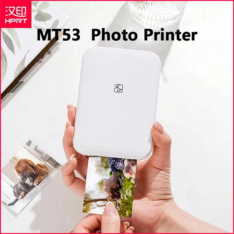 MT53 Portable Color Photo Printer Handheld Pocket Printer HD 2x3 inch Sticky-backed Photo Paper Bluetooth Wifi Printing Machine