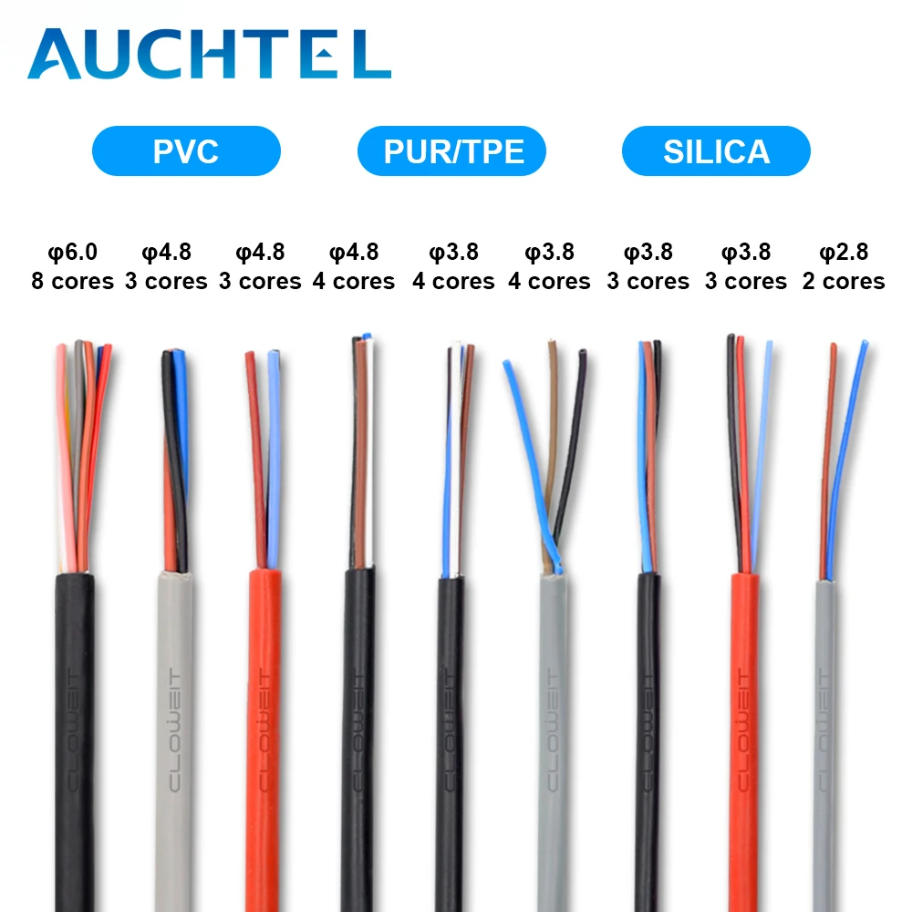 Wire Cable Soft PUR/Silicone/PVC High Temperature Resistance Copper 2 3 4 5 6 7 8 Multi Cores Extra Flexible Sensor/Connector