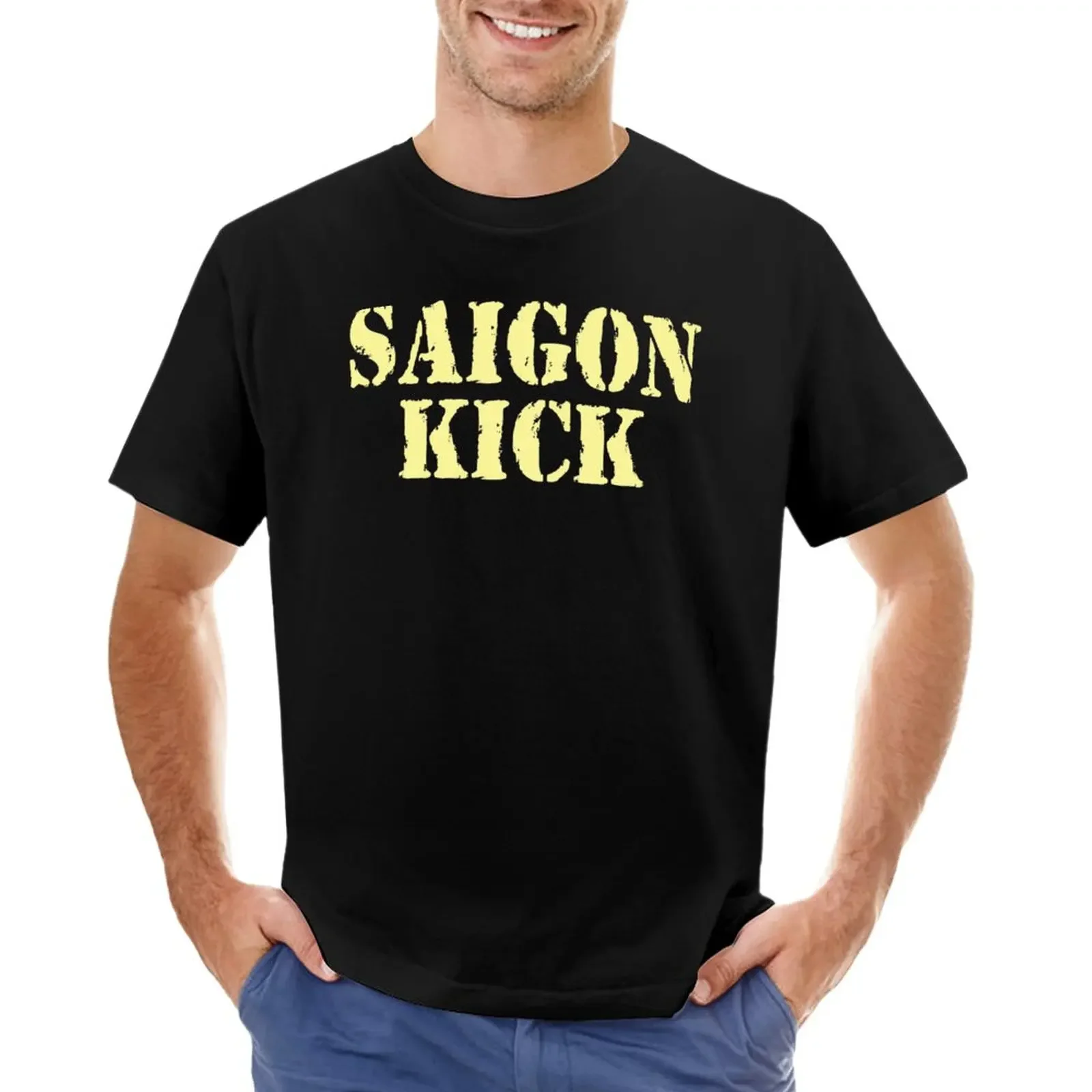 funnys hippie clothes t shirts for men pack Saigon Kick T-Shirt men clothing harajuku oversized graphic t shirts