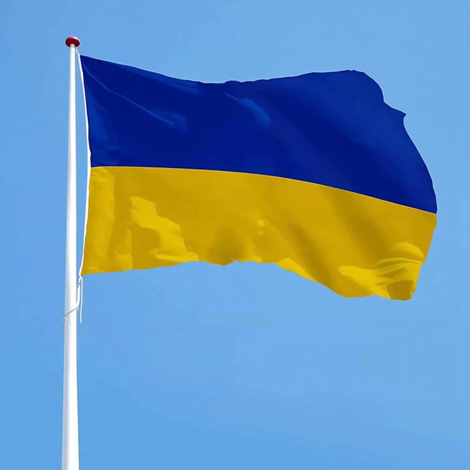 Ukraine Flag 2x3 Ft Double Stitched Polyester Fabric with 2 Brass Grommets, Ukraine-National Flag for Outdoor Indoor Decoration