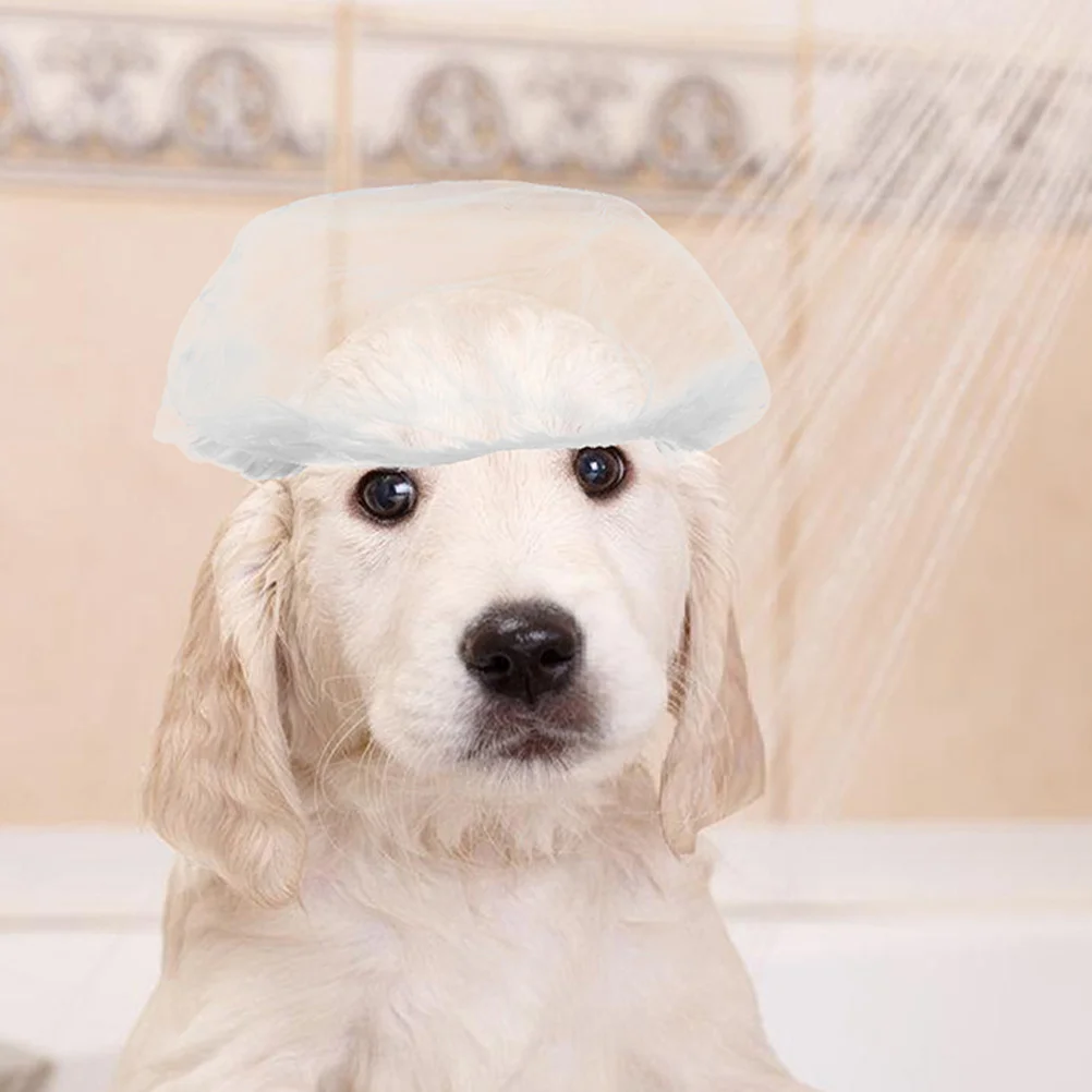 

20Pcs Disposable Pet Shower Caps Small Dog Cat Bath Cap Soft Material Ear Protection Disposable Pet Shower Caps