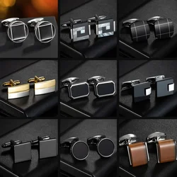 Hot Top Quality Rectangle Enamel Copper Material Square Cuff Fashion Men's French Shirt Cufflinks Wholesale Father's Day Gift