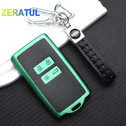 For Renault Captur Megane Talisman Espace Clio Zoe Koleos Scenic 4 Arkana Dacia Sandero Card TPU Leather Car Key Cover Case Fob