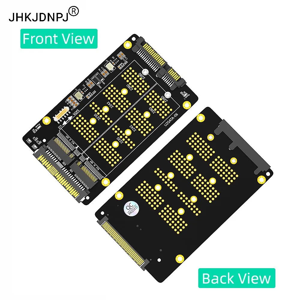 2 in 1 Combo M.2 NVME PCI-E SSD to U.2 SFF-8639 M.2 SATA SSD to SATA Adapter