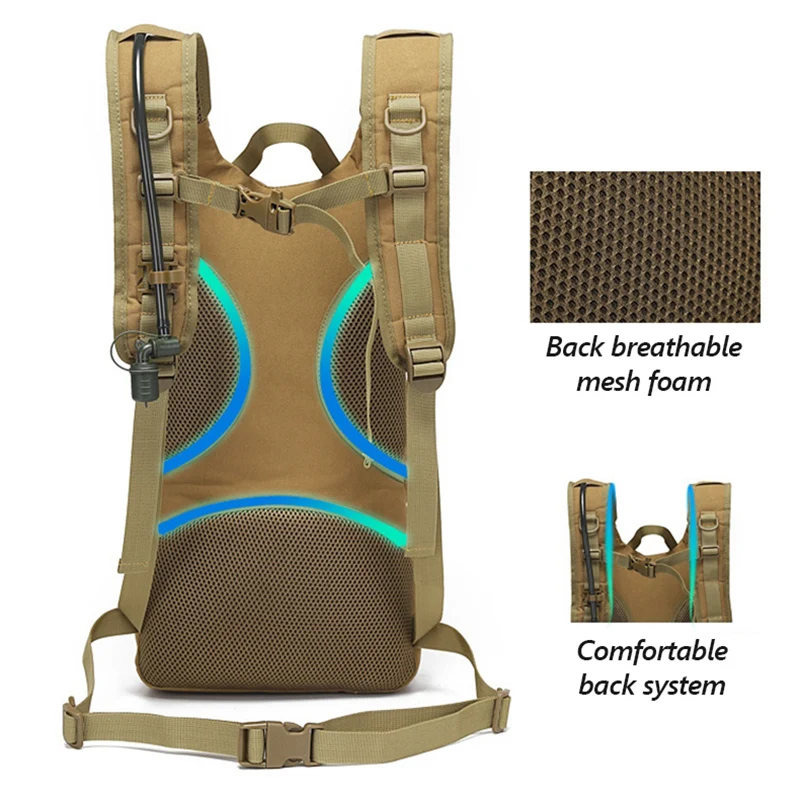 Mochila de hidratación para hombre, bolsa de asalto táctico para deportes al aire libre, escalada, ciclismo, bicicleta de agua, Molle, Camping,