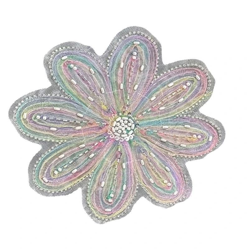 Elegante gestickte Blumenflecken mit Pailletten vielseitige Blumendekoration für Kleidung, Taschen und Hüte