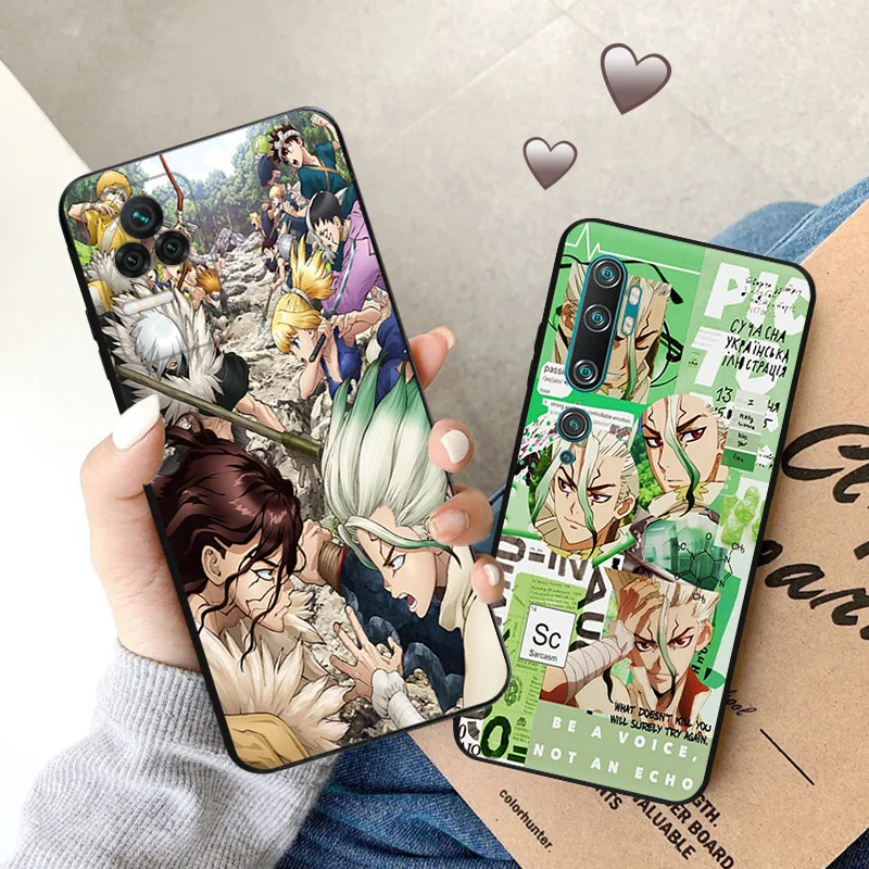 Ultra Thin Black Phone Case For Redmi Note11 11s A1 A2 Plus K60 K50 K40 Xiaomi 14 11t 11 Lite CC9 Pro Dr. STONE Anime Cover