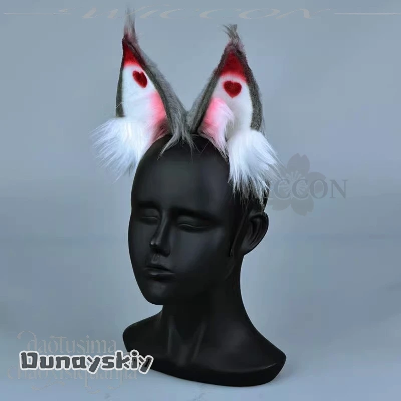 BHemera S @ أنيمي فندق هاسبين تأثيري هاسك Kawaii فروي القط أغطية الرأس الدعائم هالوين شيطان على عقال اكسسوارات Furrsuit الشعر #5