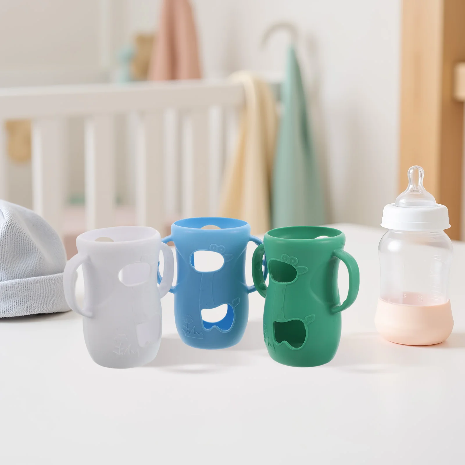 

3 шт., изолированный рукав для детской бутылочки, мягкий силиконовый защитный противоскользящий чехол для детских бутылочек для кормления, рукав для детской бутылочки