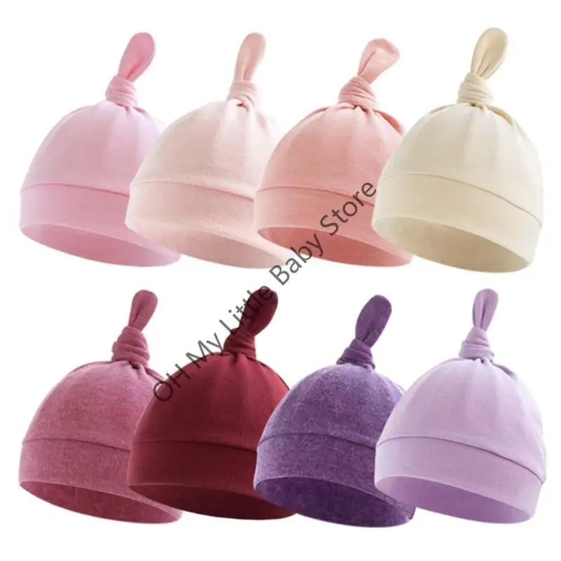 M76C قبعة معقودة مرنة مريحة وقابلة للتمدد لحديثي الولادة قبعات الجنين الكرتون بدون إطار لحديثي الولادة من 0 إلى 6 أشهر