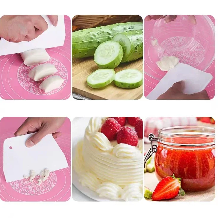 Mehrzweck-Teigschneider, Schüssel, Schaber für Brot, Teig, Fondant, Kuchen, Sahne, Spachtel, DIY, Gebäckschneider, Schaber, Küche, Backset – Detail 11