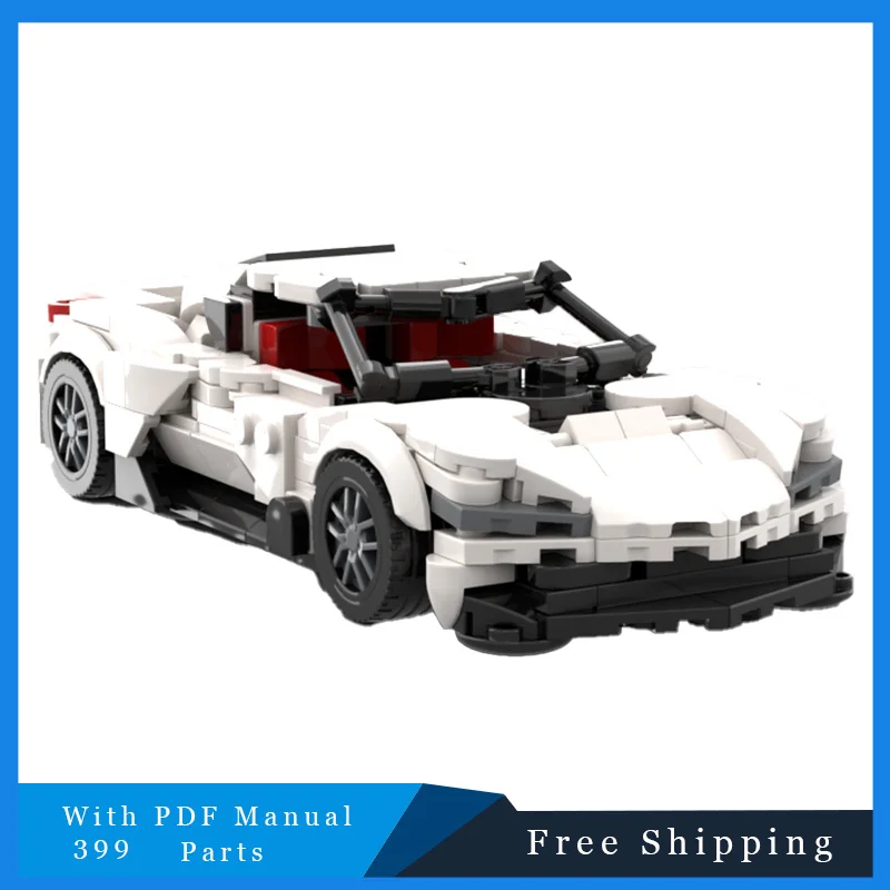

399 шт. знаменитый белый скоростной спортивный автомобиль, модульные строительные блоки, модель для образования детей, сделай сам, сборная игрушка, подарки на Рождество и день рождения