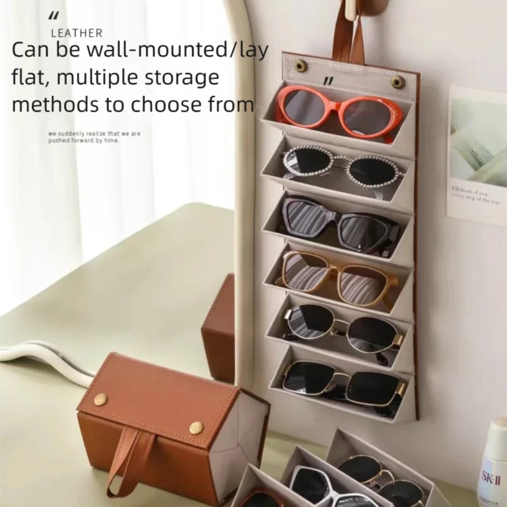 

New Fashion Multi Grid Glasses Case Myopia Sun Eye Box Men and Women Anti-pressure Mirror Case Leather Optical Lens Case