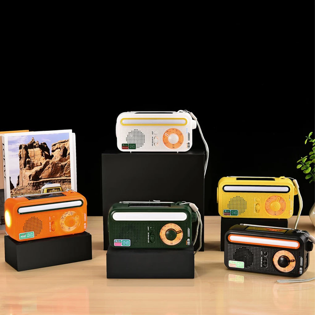 Solar Power Hand Crank Emergency Rechargeable AM FM SW Radio With 2000mAh Power Bank Flashlight Reading Lamp SOS Alarm