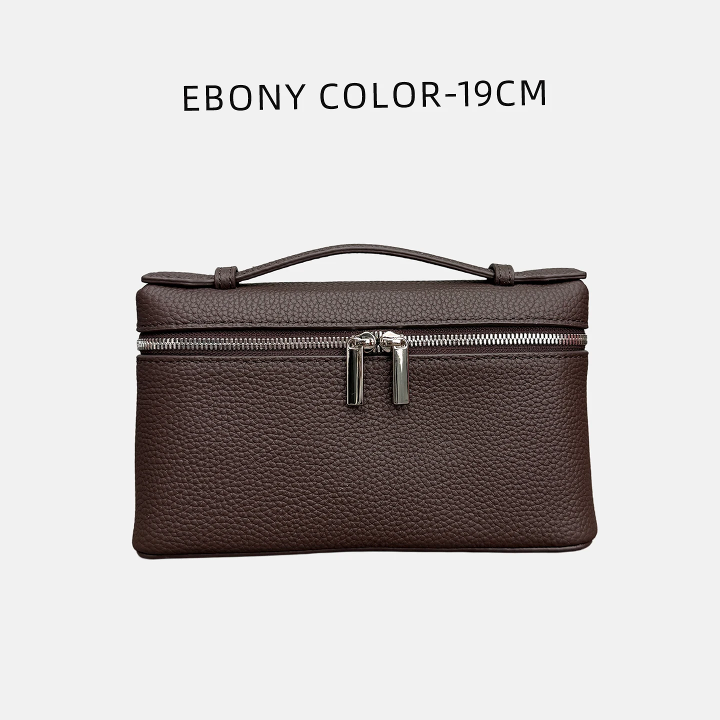 Genuine Leather Crossbody Handbag with Double Zipper for Women