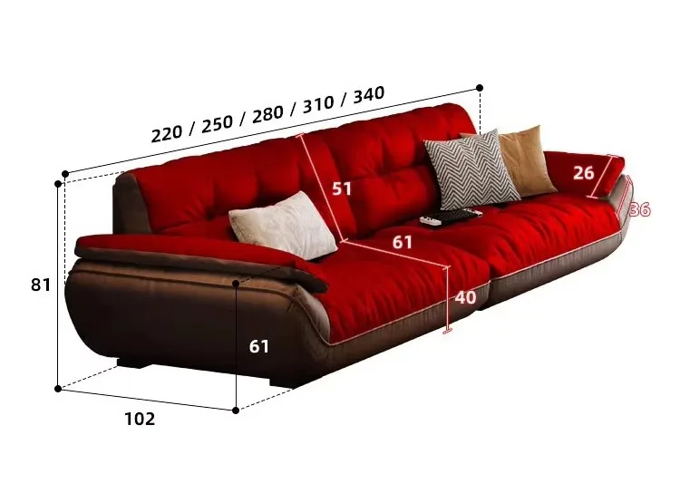 Mid-Century Brown Top-Grain Leather Sofa, Button Tufted Solid Wood Frame Wide Seat Couch Modern Lounge For Living Room Furniture