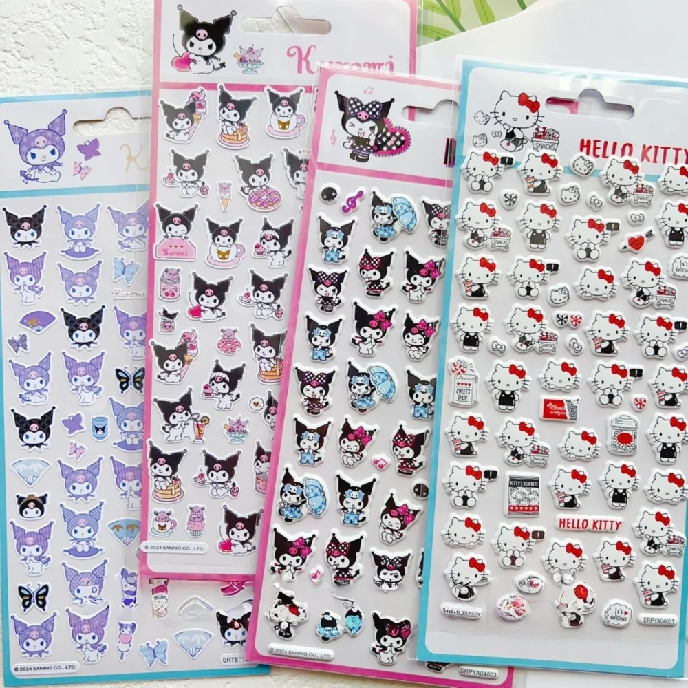 Echte Sanrio Hello Kitty Kuromi Cartoon Sticker voor Telefoon Camera Bagage Journal Decals Handboek Decoratie Meisjes Geschenken