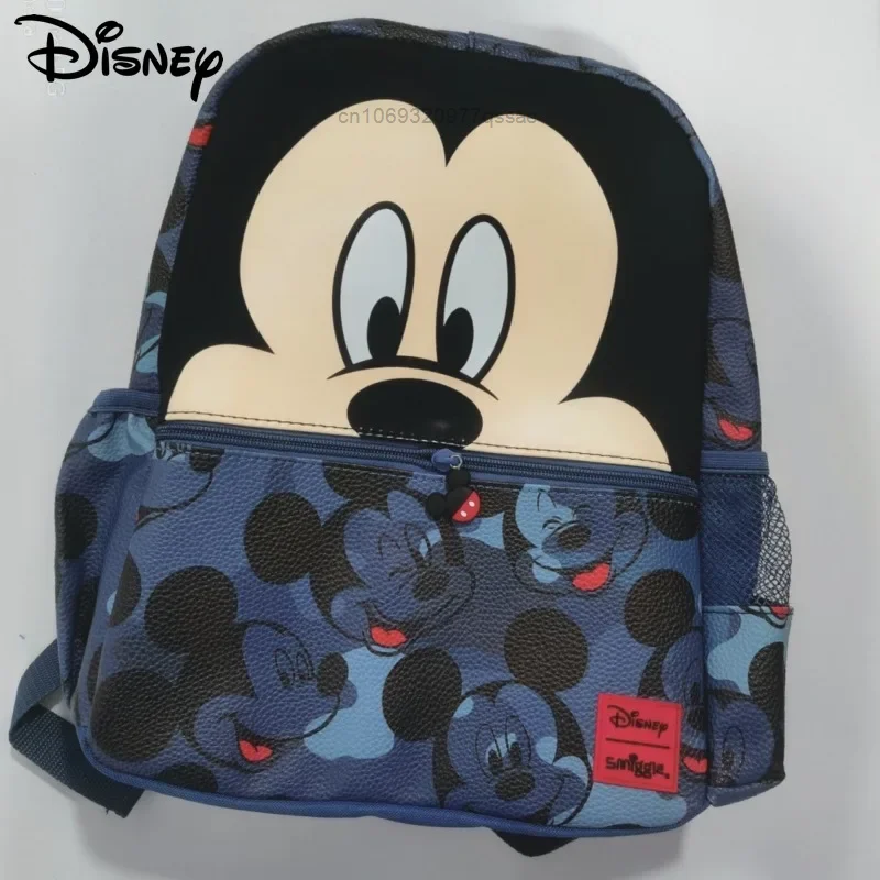 

Disney Mickey Trendy Cartoon Students School High-end Backpack, Y2k Cute Light And Durable Zipper PU School Bags for Kids